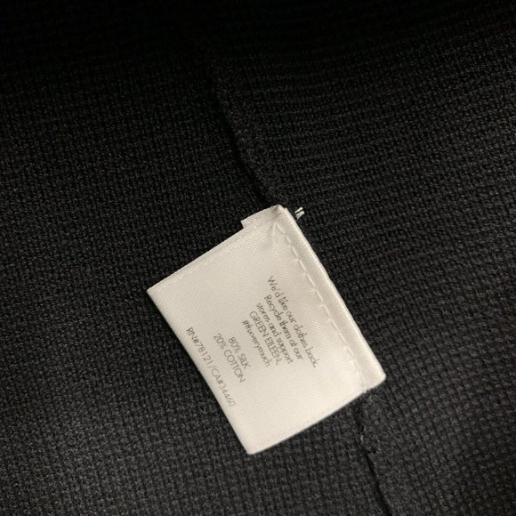 Eileen Fisher Jacket Black Silk Cotton Blend Blazer Pockets - Picture 5 of 9